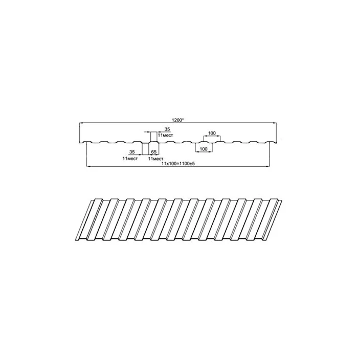 Профнастил МП10ПГ 0.5 ECOSTEEL® Белый плитняк